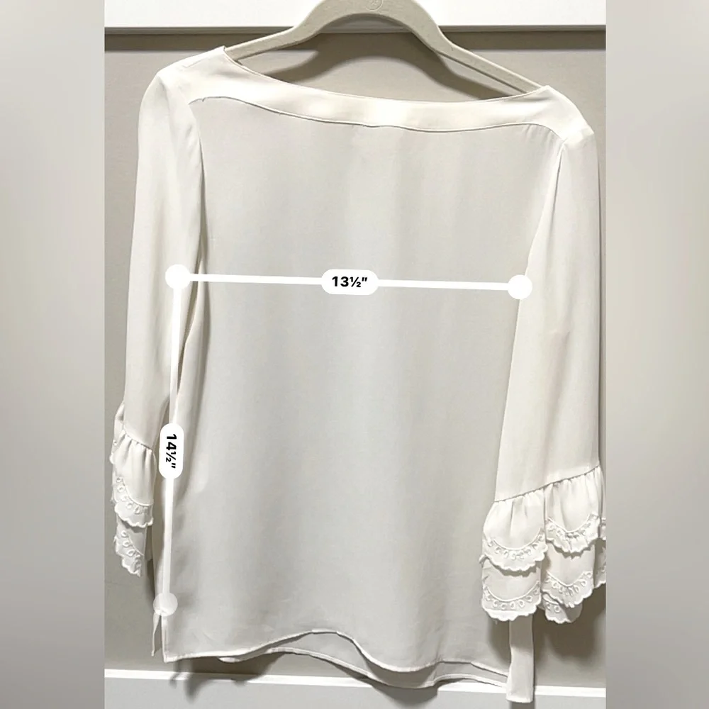 LOFT Dress Top| 3/4 Length Sleeves| w/Lace Detail - Picture 2 of 3